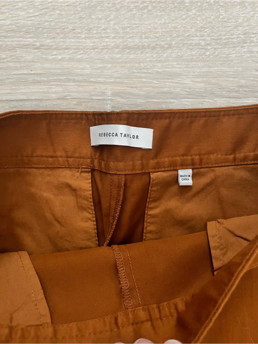 Rebecca Taylor Women's Rust Orange High Rise Cropped Pleated Pant - Size 0 - Picture 4 of 7